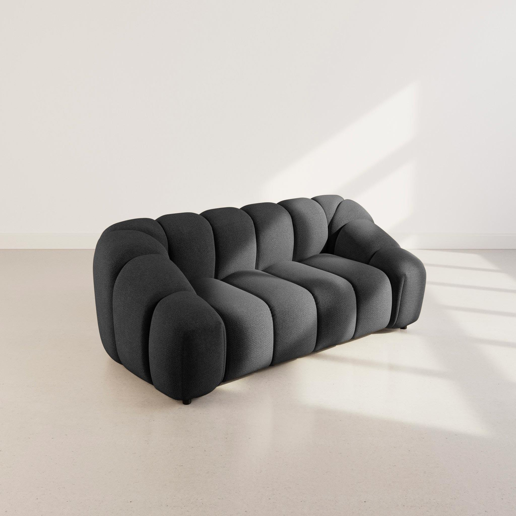 Voir la diapositive 3 : LISA DESIGN Ava - canapé 3 places en velours texturé