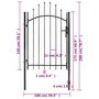 Voir la diapositive 5 : VIDAXL Portail de jardin Acier 1 x 2 m Noir