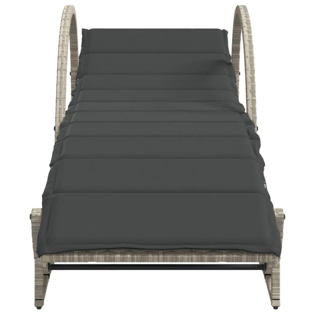 VIDAXL Chaises longues lot de 2 avec table gris clair resine tressee