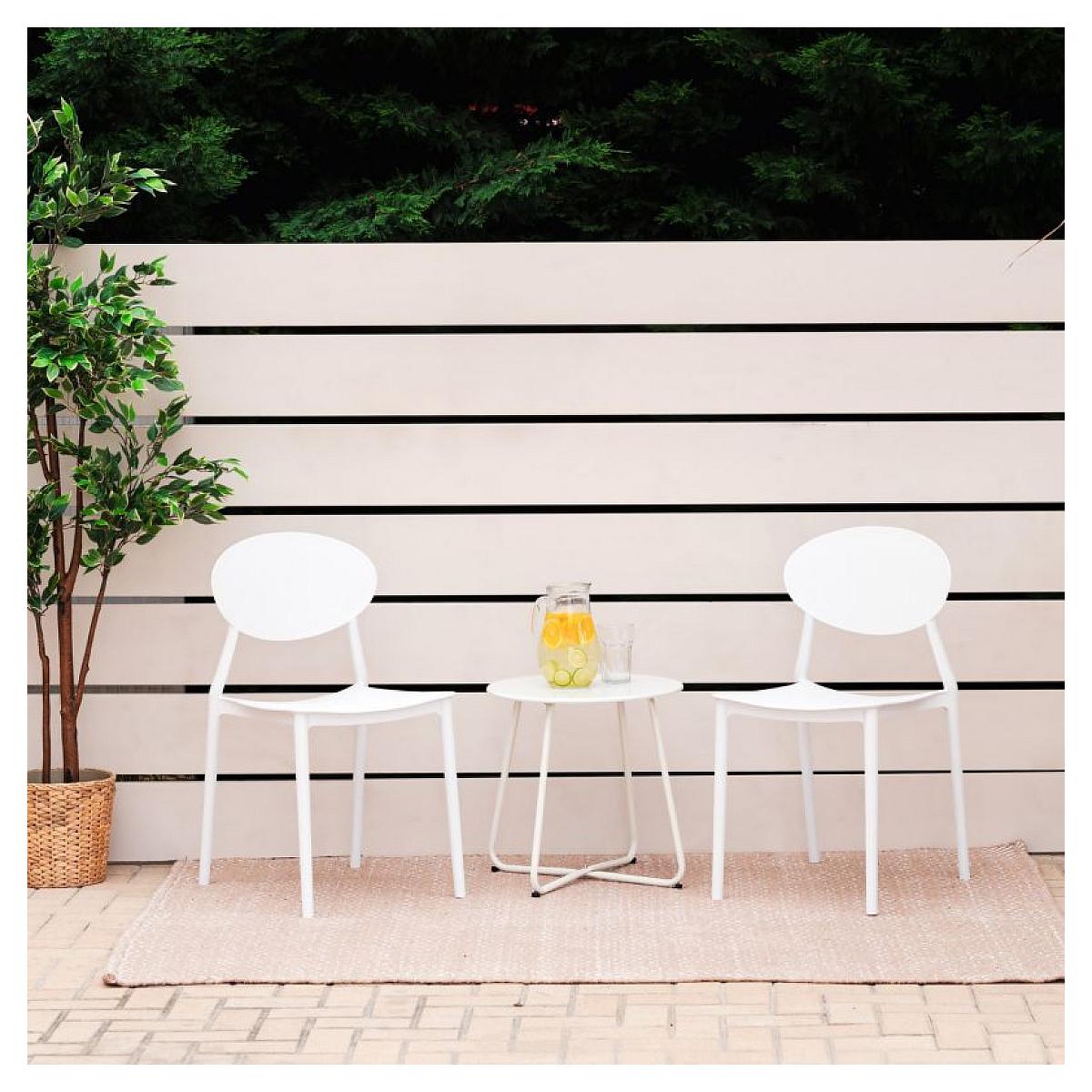 Voir la diapositive 2 : HomeStyle4U Chaise de jardin lot 4 chaises blanc