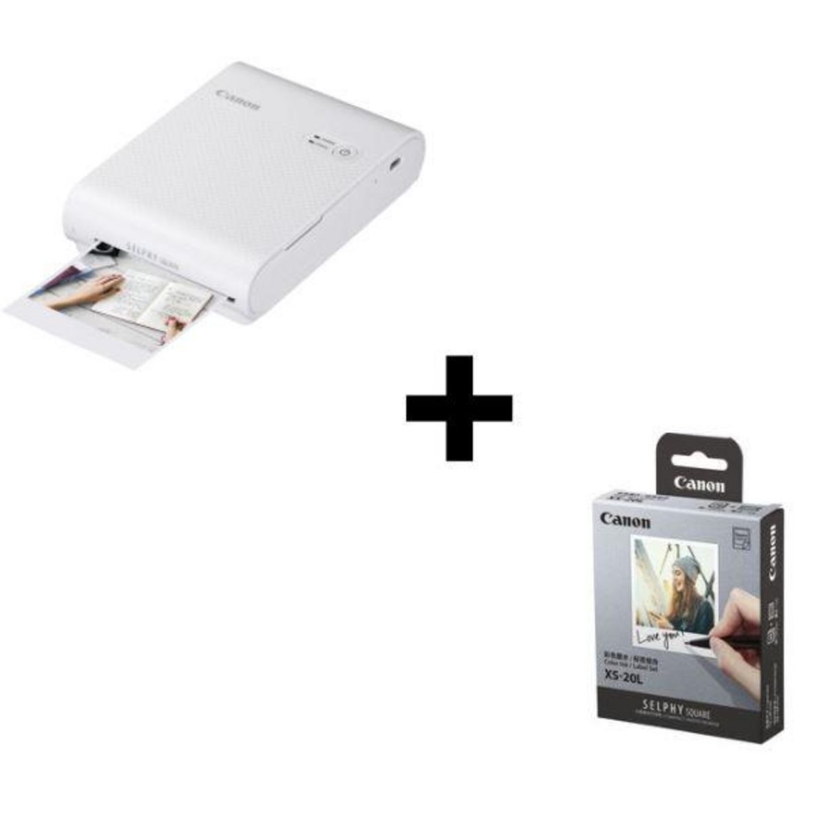 CANON  Pack CANON Imprimante Photo portable Selphy Square QX10 Blanche &  20 feuilles photo XS20L Selphy Square QX10