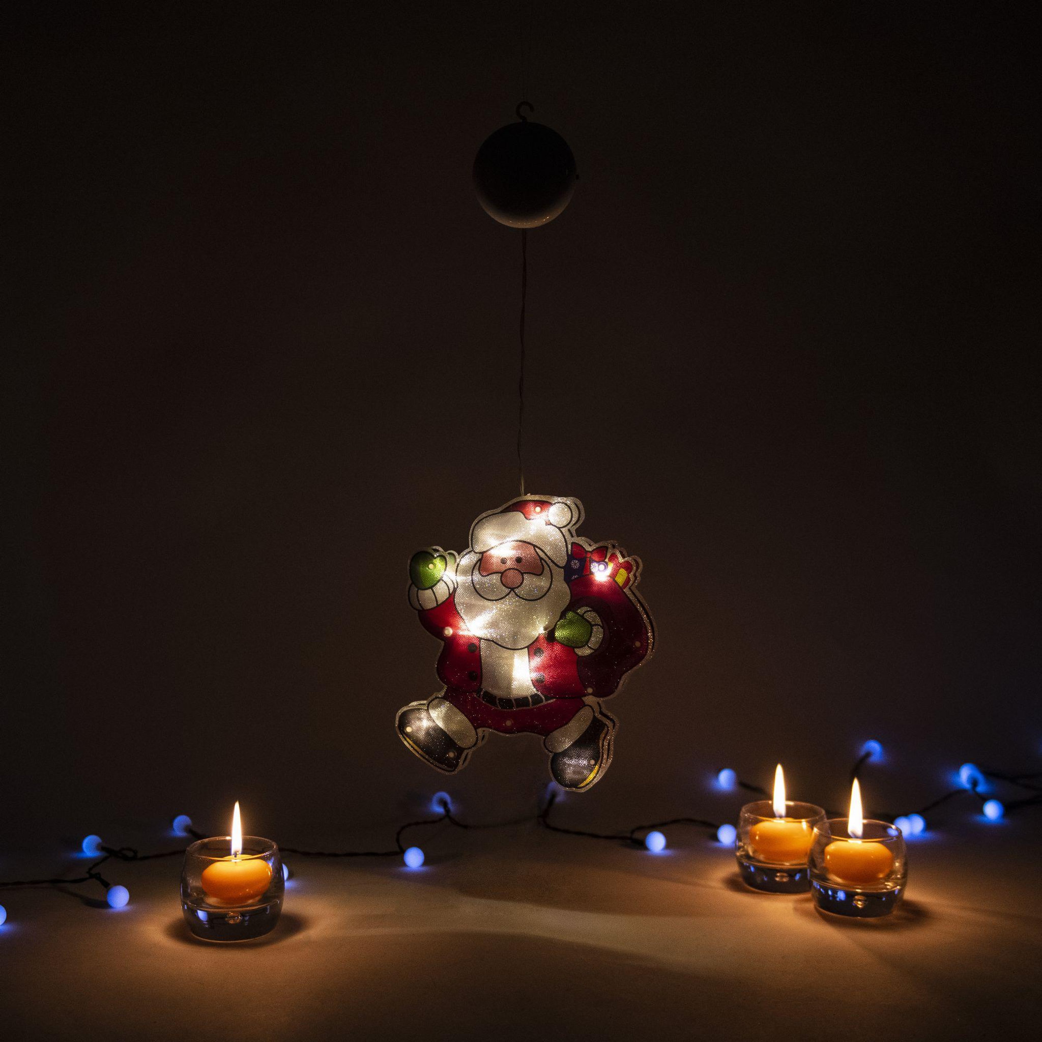 Voir la diapositive 5 : WERKAPRO Papa noël lumineux 10led  17,4 x 20 x 2,6 cm