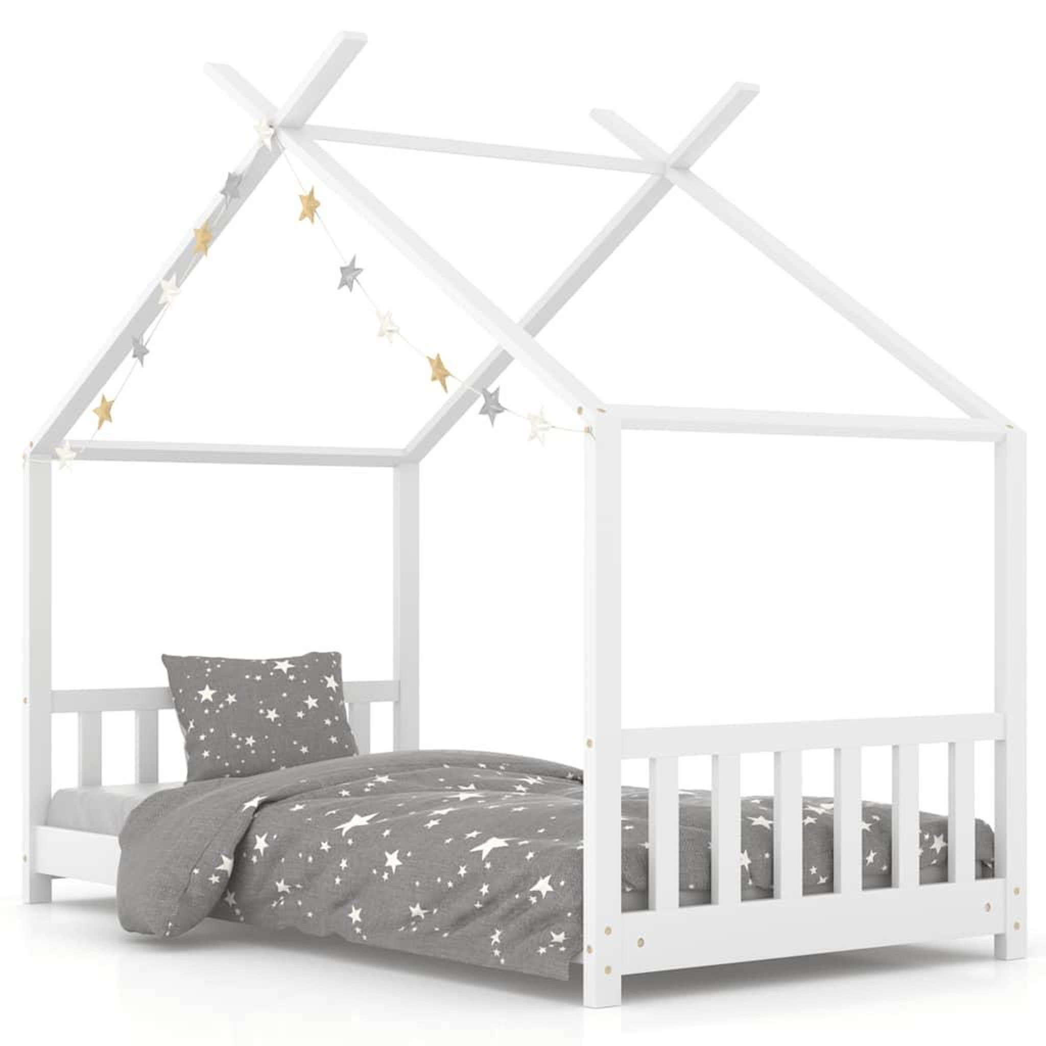 Voir la diapositive 2 : VIDAXL Cadre de lit d'enfant Blanc Bois de pin massif 70x140 cm
