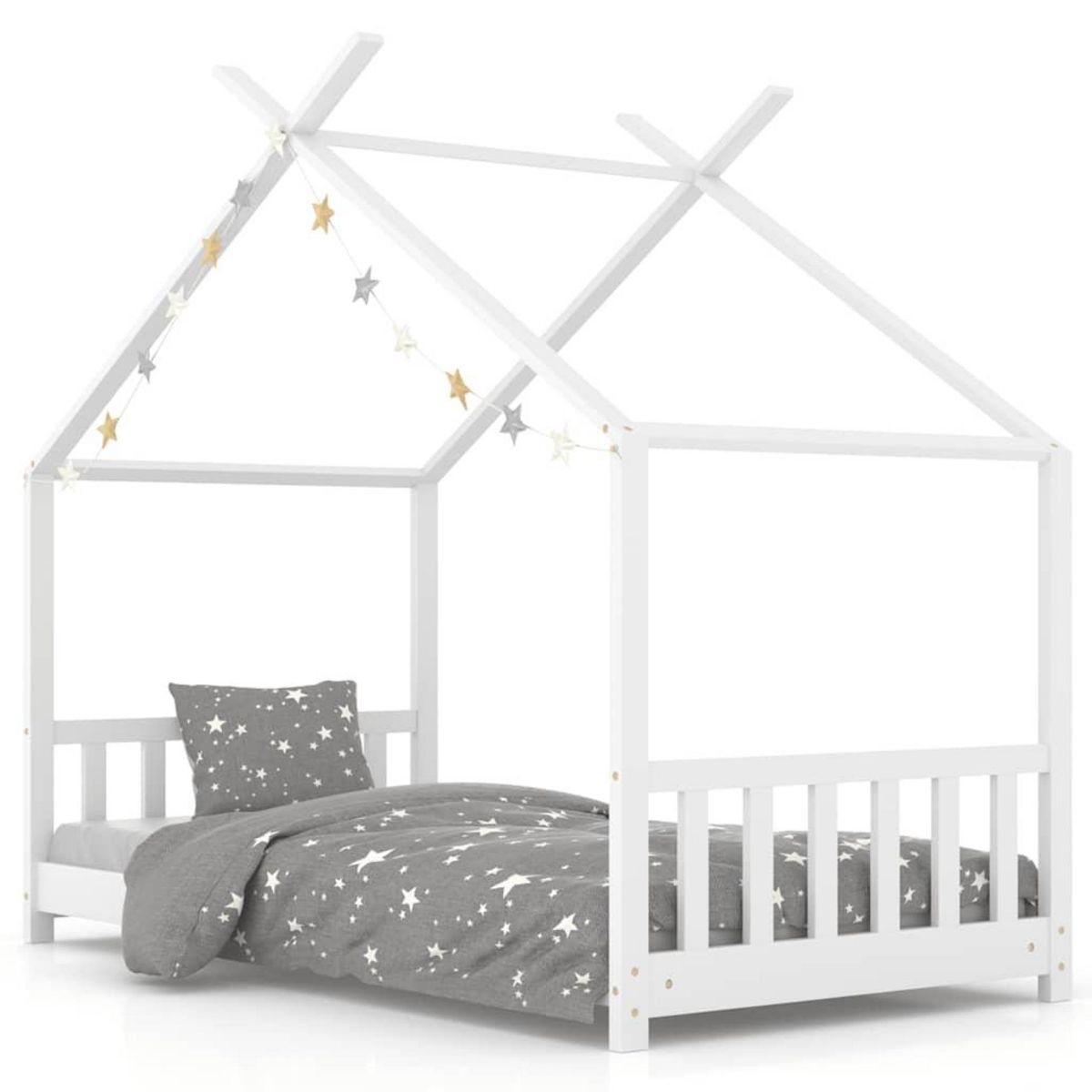 VIDAXL Cadre de lit d'enfant Blanc Bois de pin massif 70x140 cm