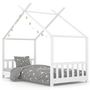 Voir la diapositive 2 : VIDAXL Cadre de lit d'enfant Blanc Bois de pin massif 70x140 cm