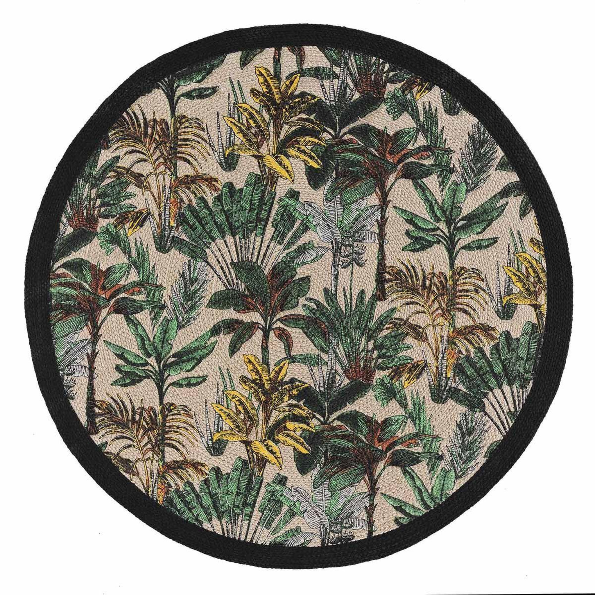 Douceur d'Intérieur Tapis déco à pompons  balinesia  120cm naturel