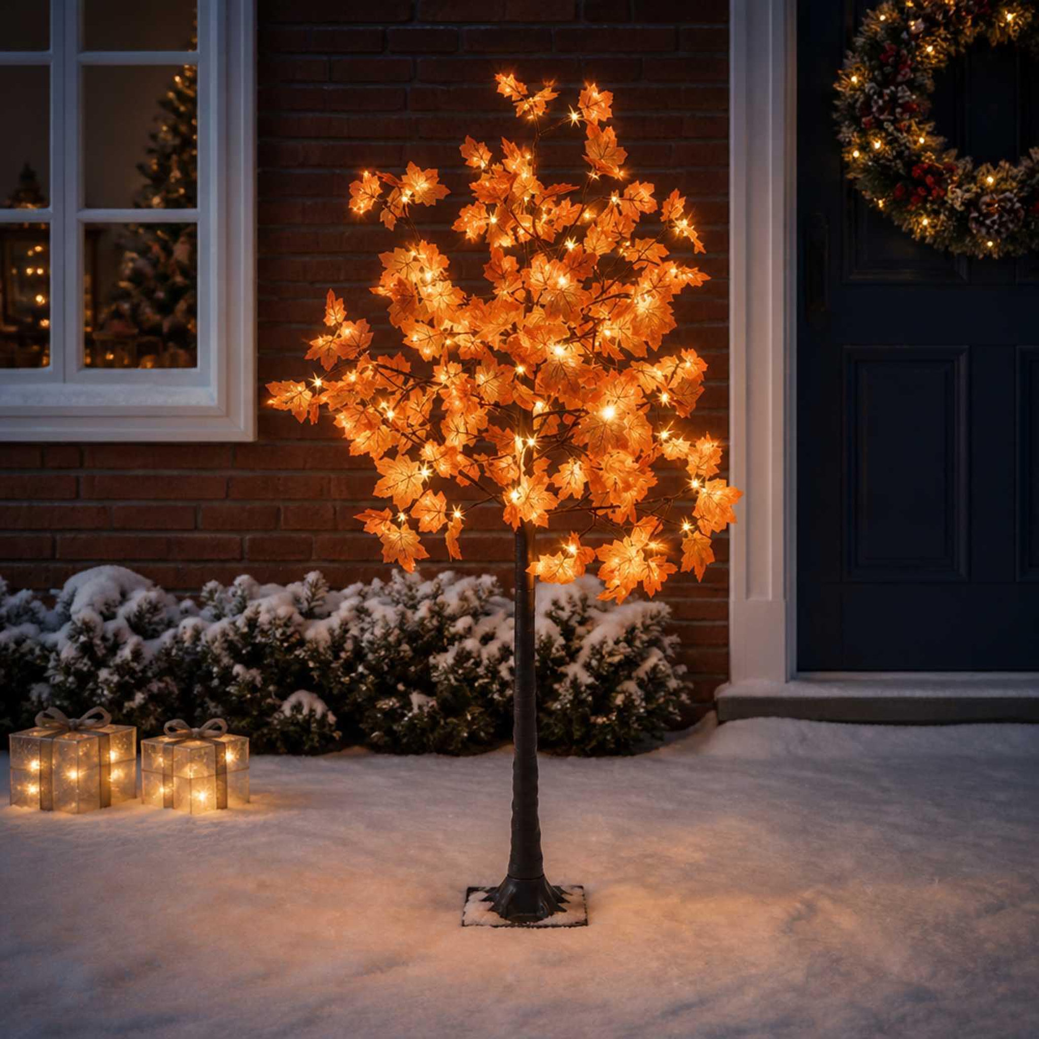 Voir la diapositive 2 : VIDAXL Erable de Noël lumineux LED Marron 22 x 22 x 150 cm Plastique