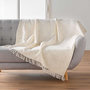 Voir la diapositive 3 : Paris Prix Plaid Uni à Franges  Ziggy  125x150cm Naturel