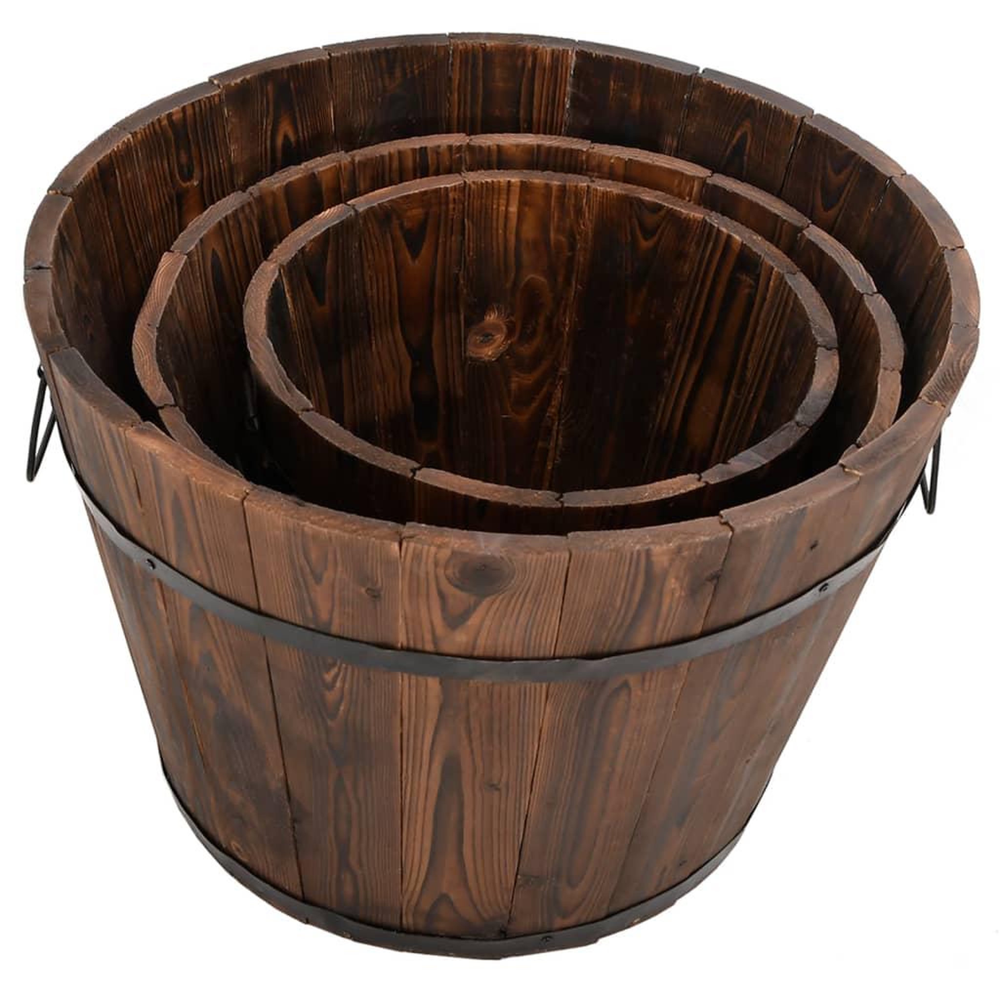Voir la diapositive 3 : VIDAXL Ensemble de jardiniere godet 3 pcs bois massif de sapin