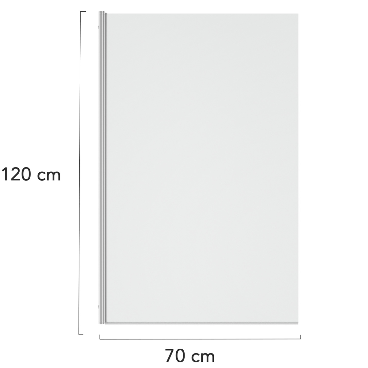 ID MARKET Pare baignoire 1 volet 70x120 cm avec profilé en aluminium argenté