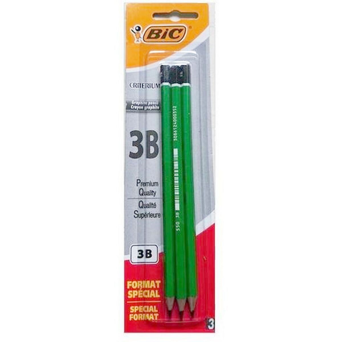BIC Lot de 3 crayons graphite 3B Criterium 550