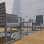 Voir la diapositive 4 : CONCEPT USINE Salon de jardin bas 4 places résine tressée gris foncé ESNA