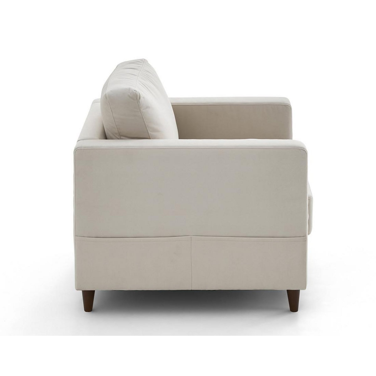 LISA DESIGN Anna - fauteuil avec poche en velours - pieds en bois