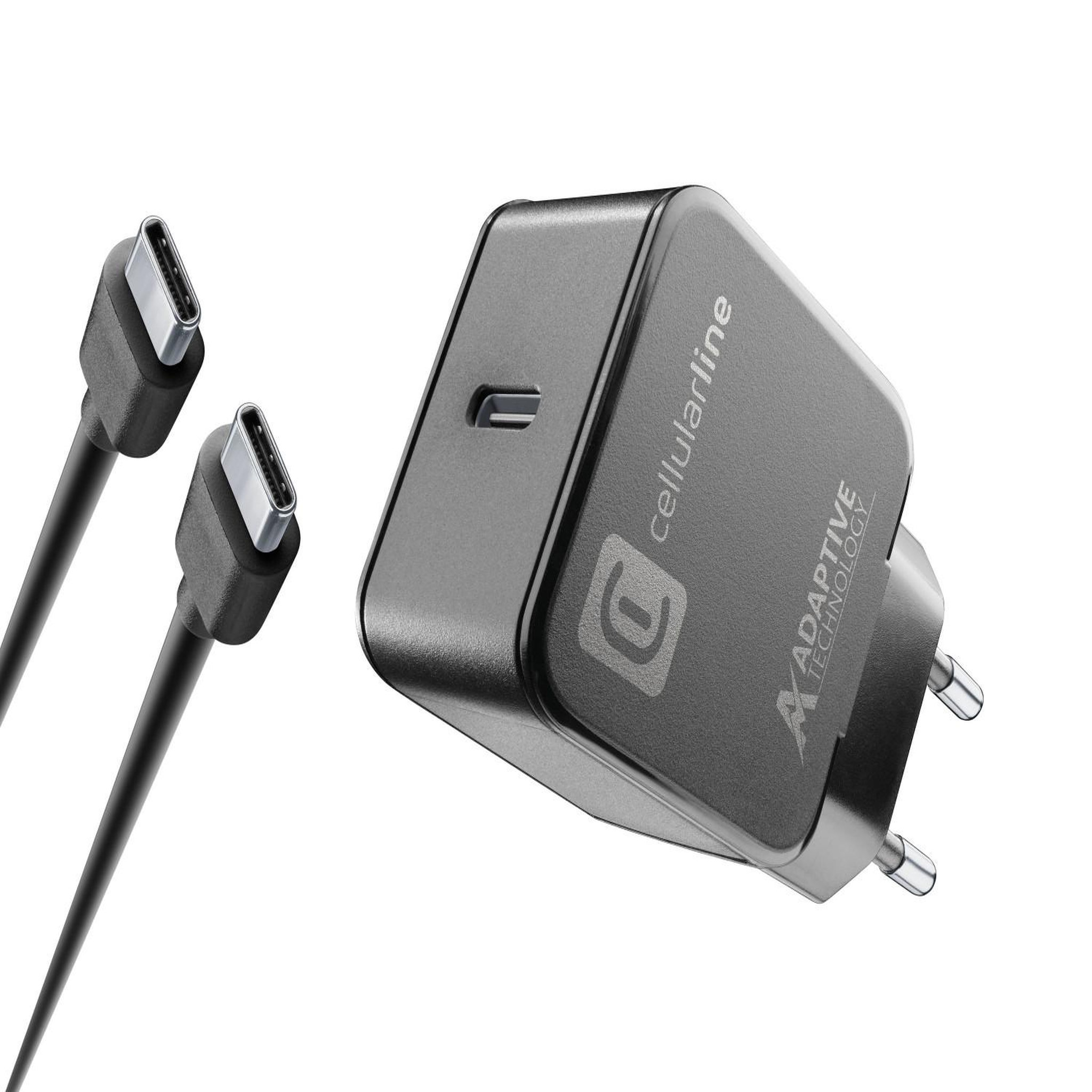Voir la diapositive 2 : CELLULAR LINE Cellularline usb-c charger kit 15w universel noir secteur intérieur