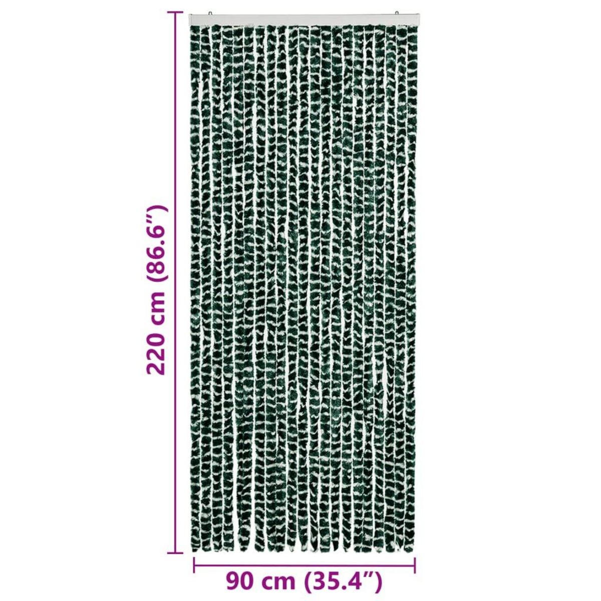VIDAXL Moustiquaire Vert et blanc 90x220 cm Chenille