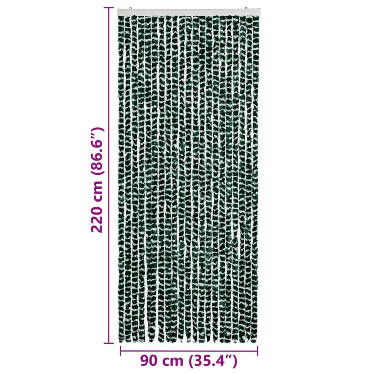 VIDAXL Moustiquaire Vert et blanc 90x220 cm Chenille