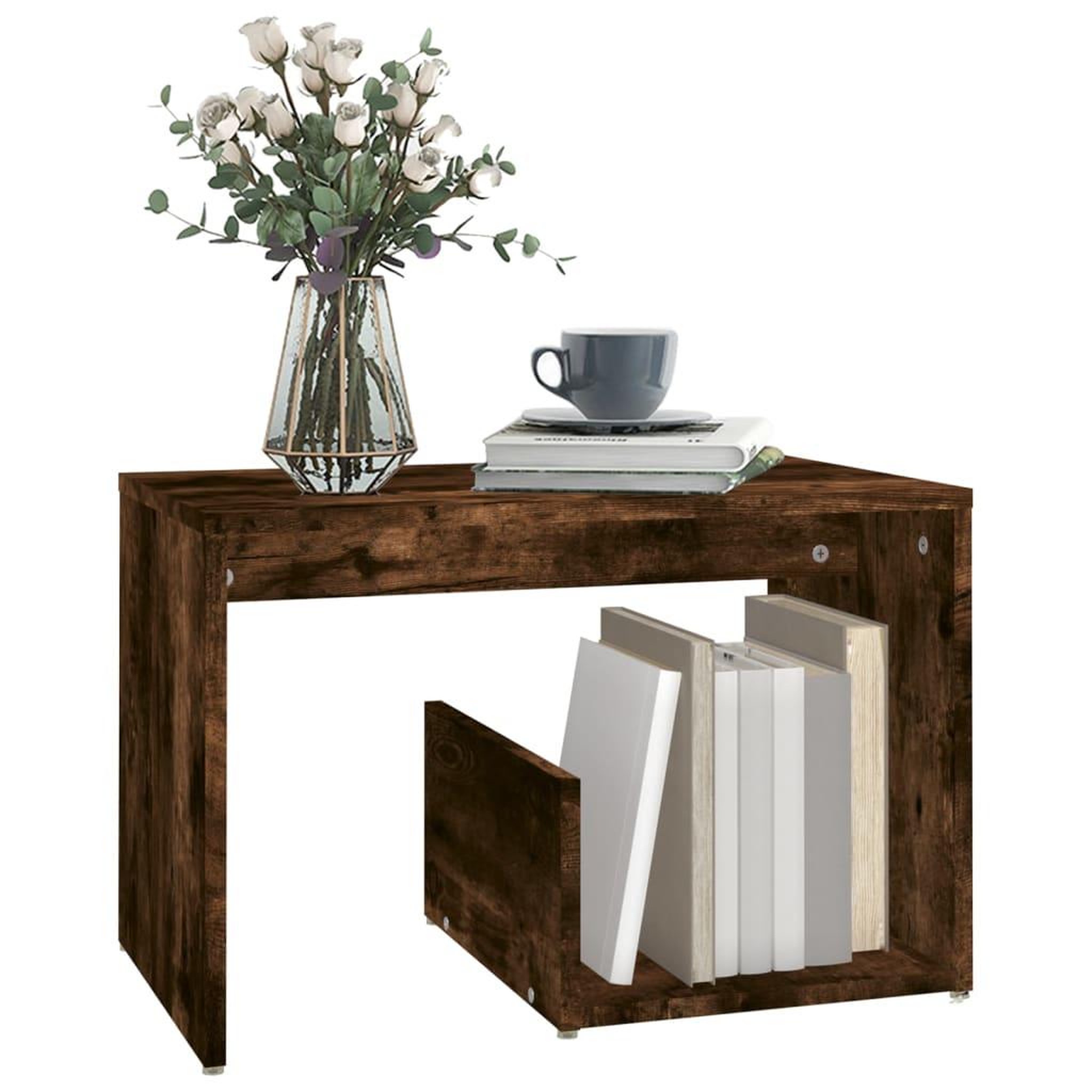 Voir la diapositive 3 : VIDAXL Table d'appoint Chene fume 59x36x38 cm Bois d'ingenierie