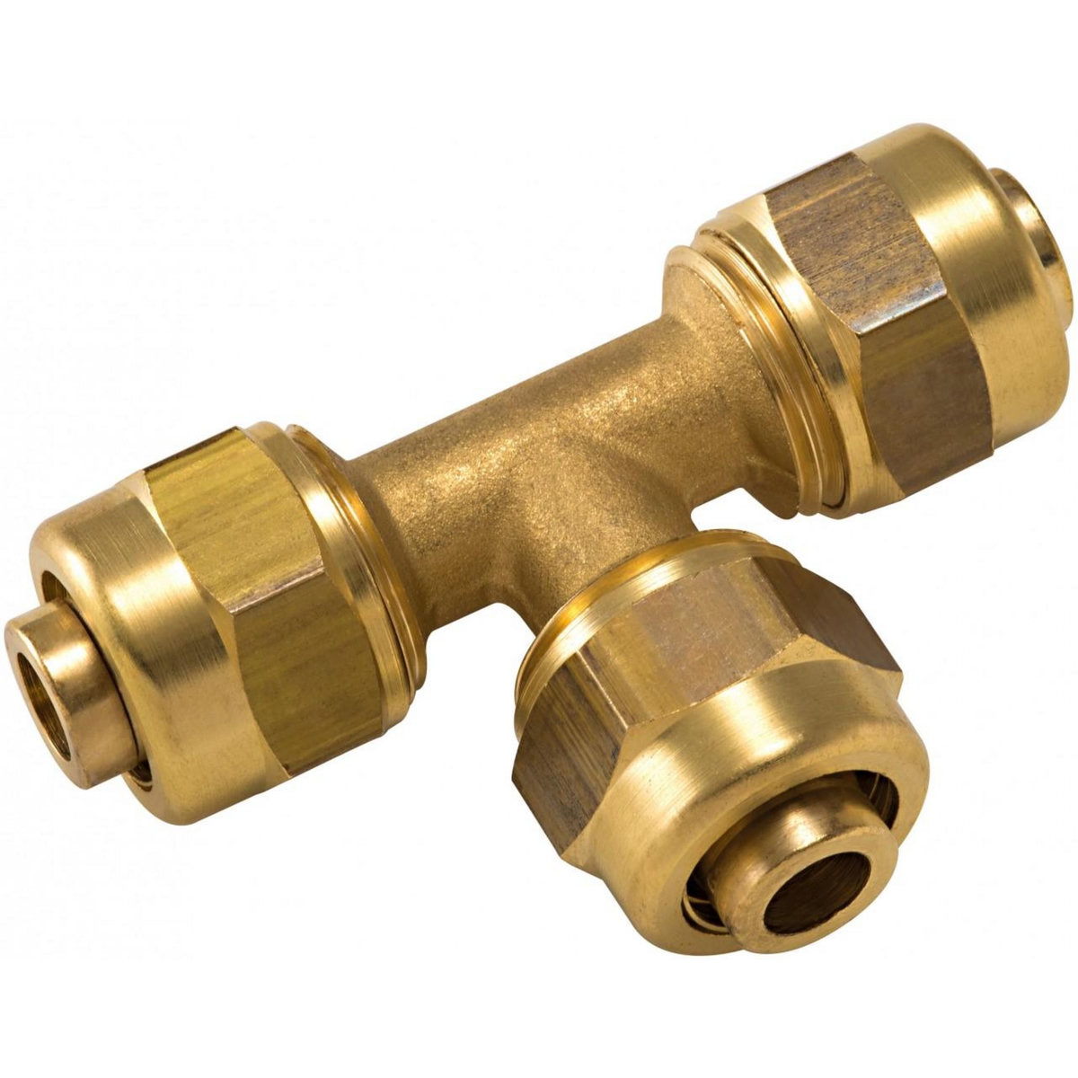 CENTRALE BRICO Raccord Té laiton à compression laiton D.12 pour tube en per