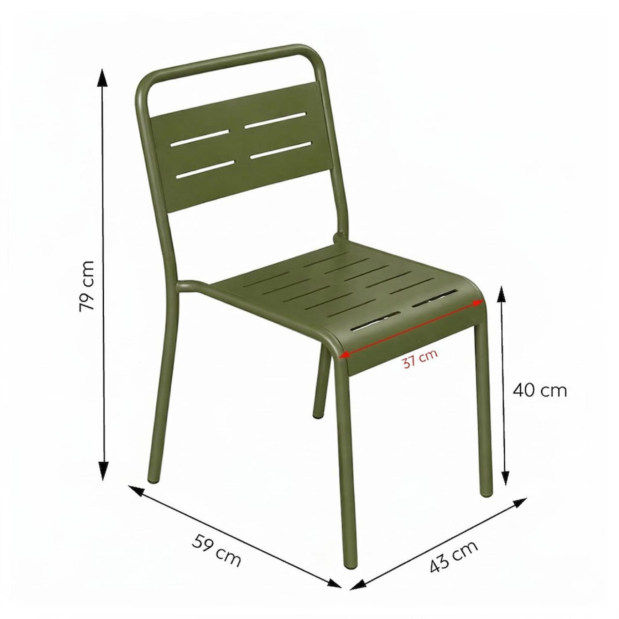 Voir la diapositive 3 : CONCEPT USINE Lot de 6 chaises de jardin empilables vertes bergame