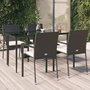 Voir la diapositive 1 : VIDAXL Ensemble a manger de jardin coussins 5pcs Noir Resine tressee