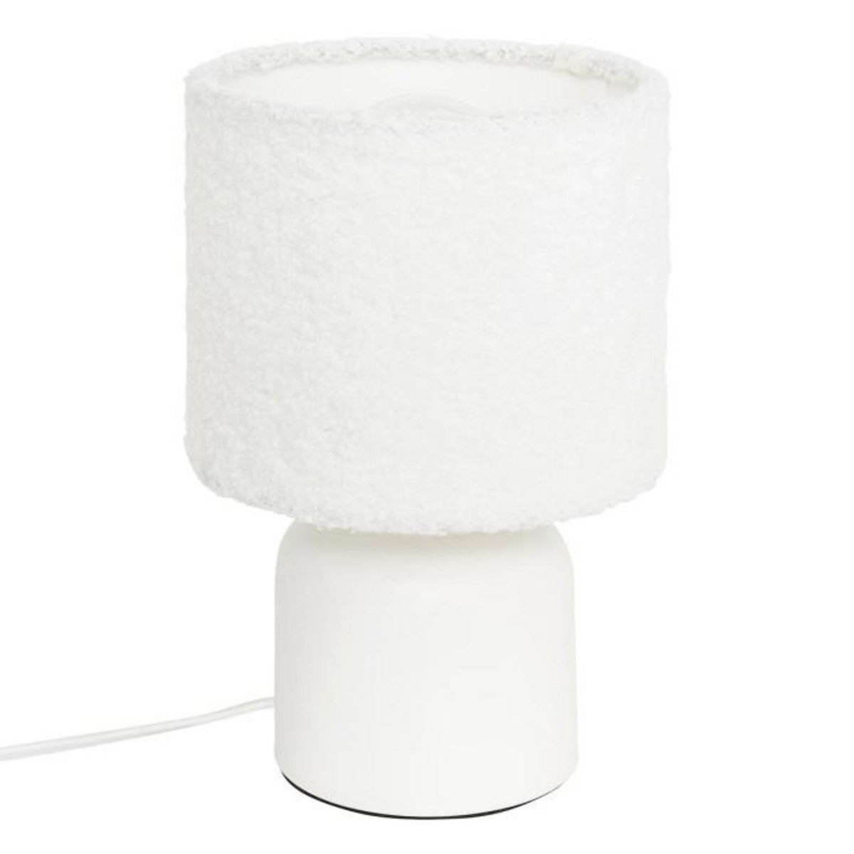 ATMOSPHERA Lampe à Poser Bouclette  Bona  22cm Blanc