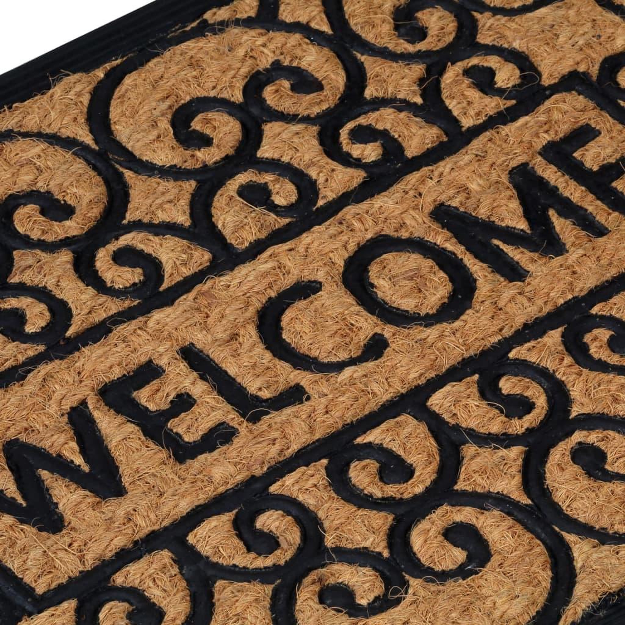 Voir la diapositive 5 : VIDAXL Tapis de porte demi-rond 45x75 cm caoutchouc et fibre de coco
