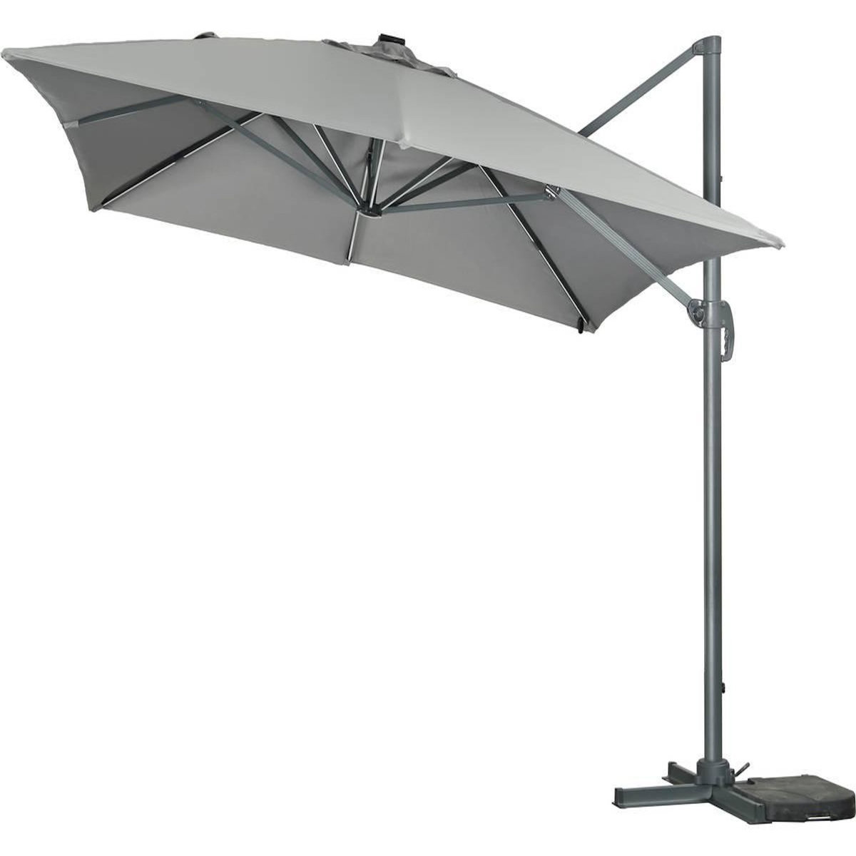Habitat et Jardin Parasol jardin déporté led alu  Sun 3 Luxe  3 x 3 m - Gris