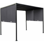 Habitat et Jardin Pergola avec toit coulissant en métal  Courtenay  - 3 x 4 m - Gris
