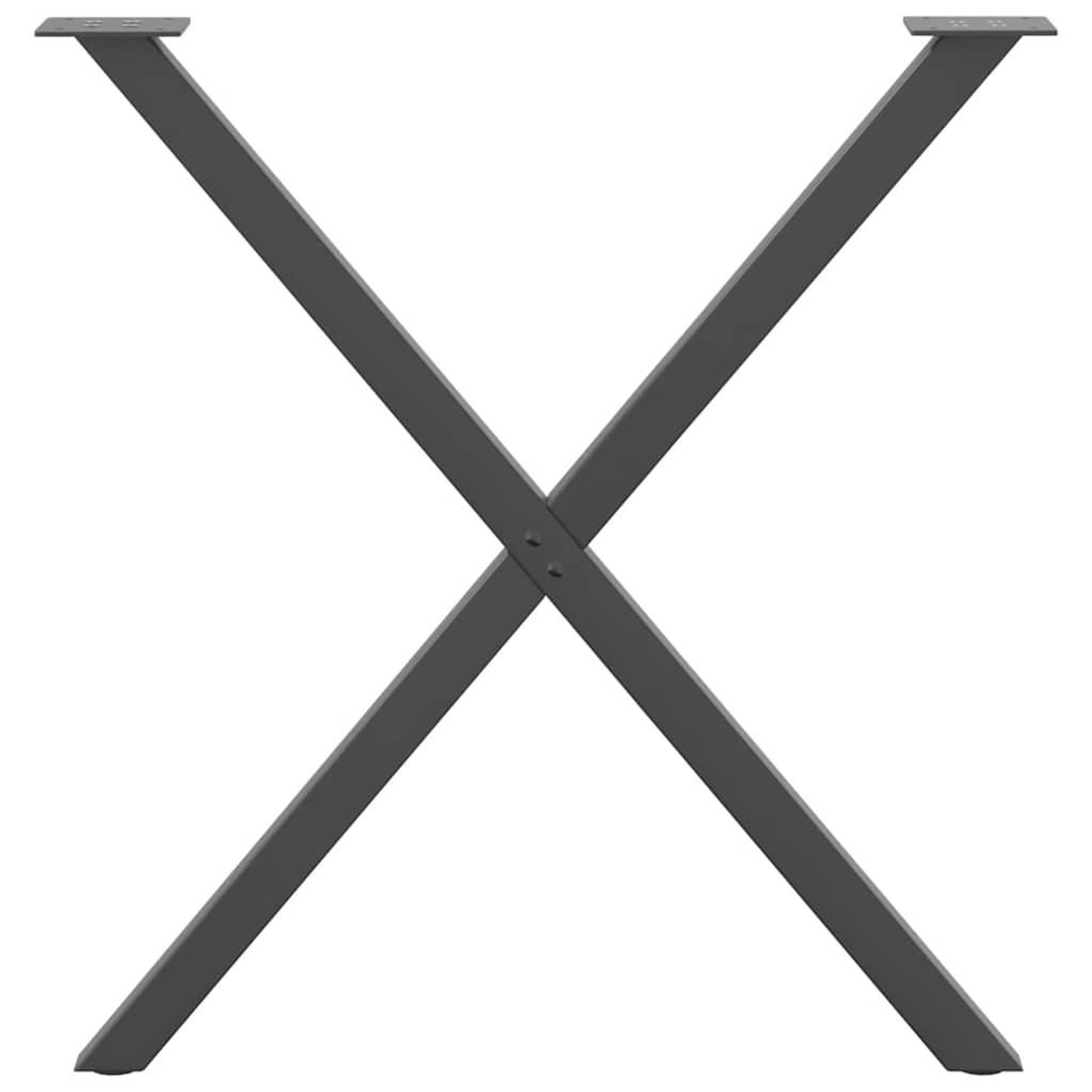 Voir la diapositive 5 : VIDAXL Pieds de table a manger forme de X 2 pcs 80x(72-73) cm acier