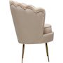 Voir la diapositive 3 : Habitat et Jardin Fauteuil en velours  Floria  - 70 x 73 x 76 cm - Beige