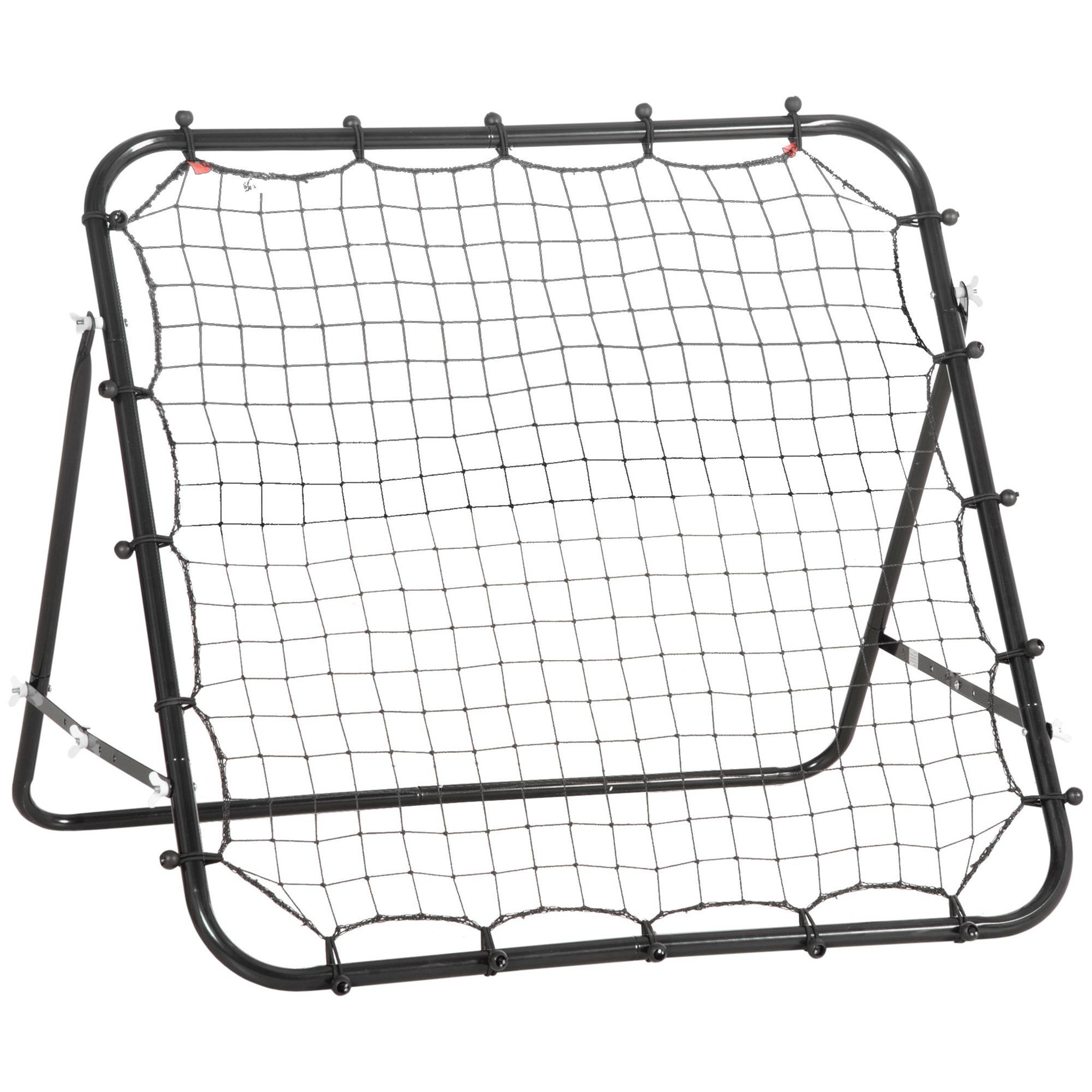 HOMCOM Filet de rebond pliable inclinaison réglable - piquets d'ancrage inclus - filet pe noir métal époxy noir