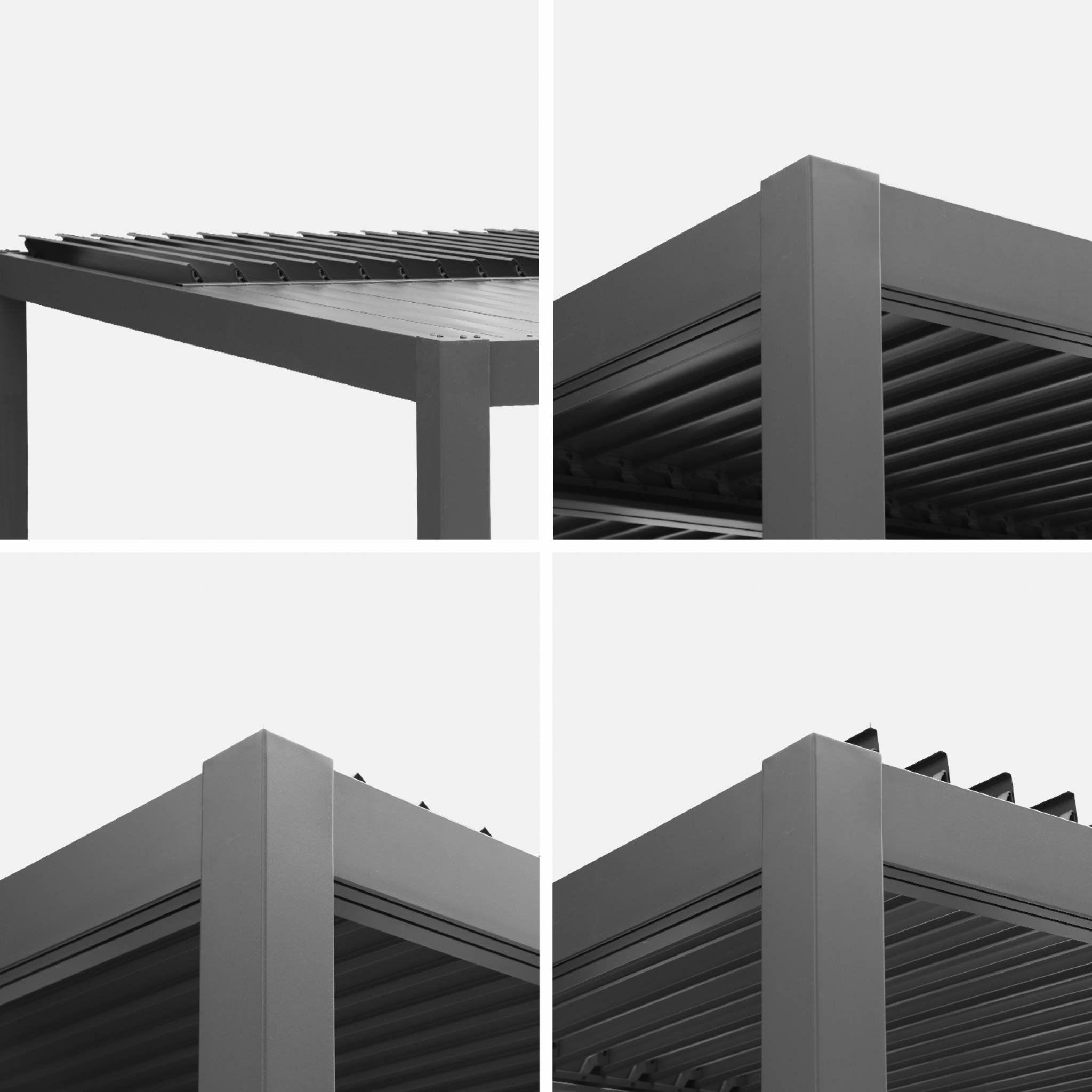 Voir la diapositive 6 : SWEEEK Pergola bioclimatique aluminium et acier lames orientables 3x3m Palace