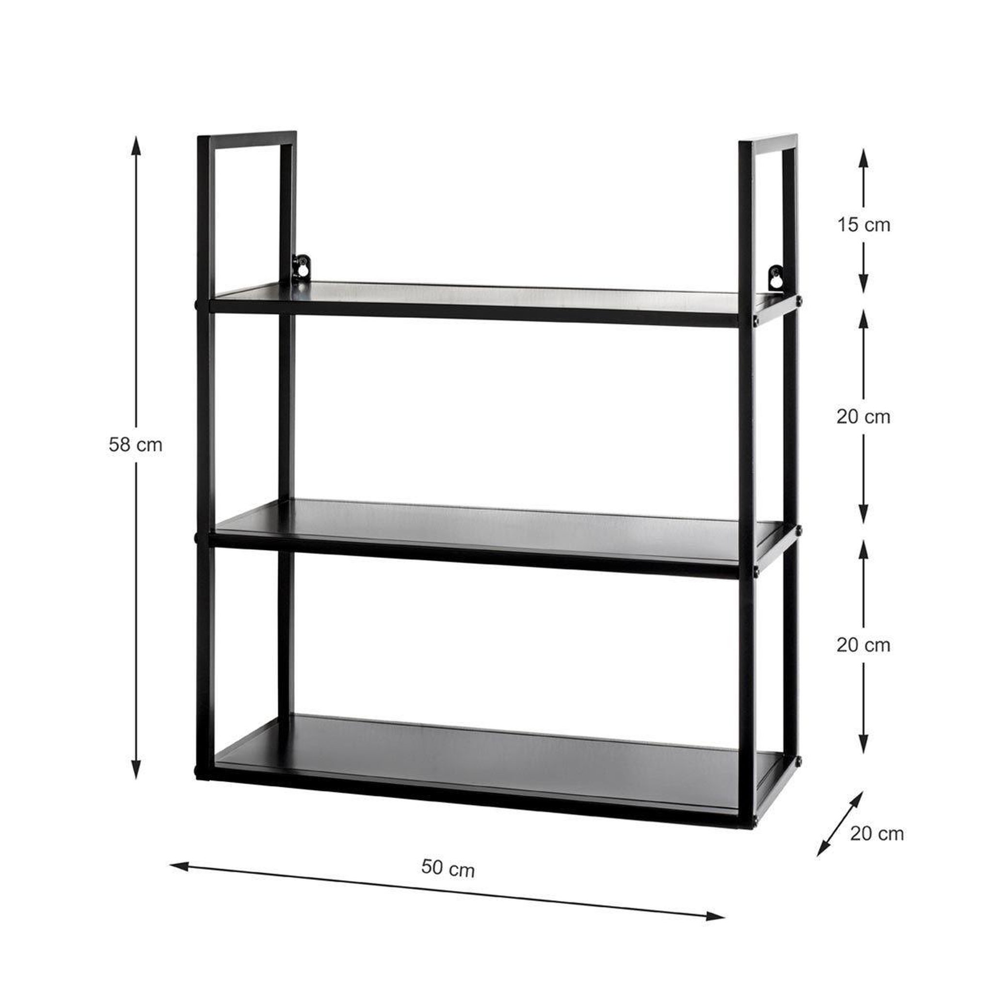 Voir la diapositive 5 : Paris Prix Étagère murale design  gavana  58cm noir