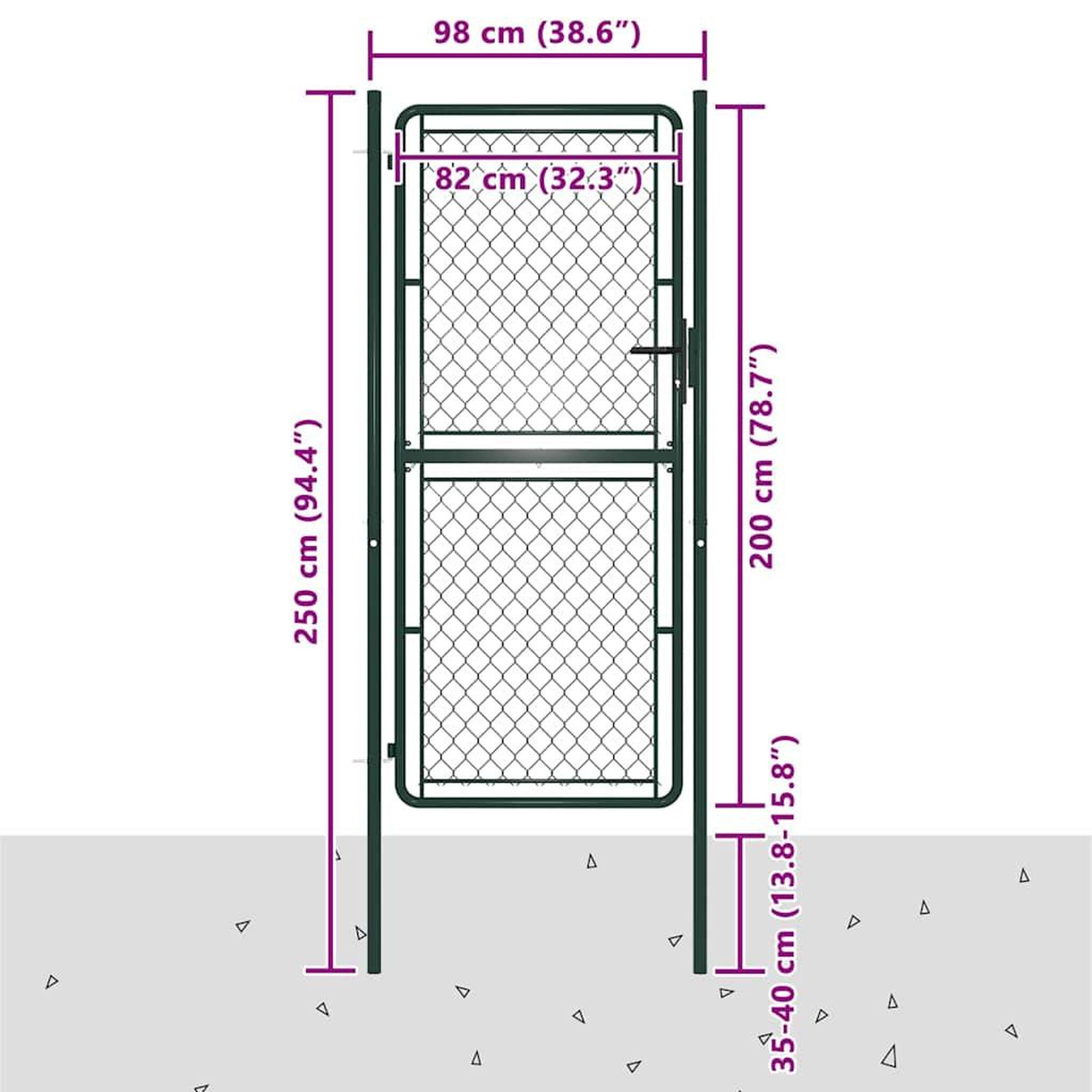 Voir la diapositive 5 : VIDAXL Portail de jardin en acier vert 100 x 200 cm