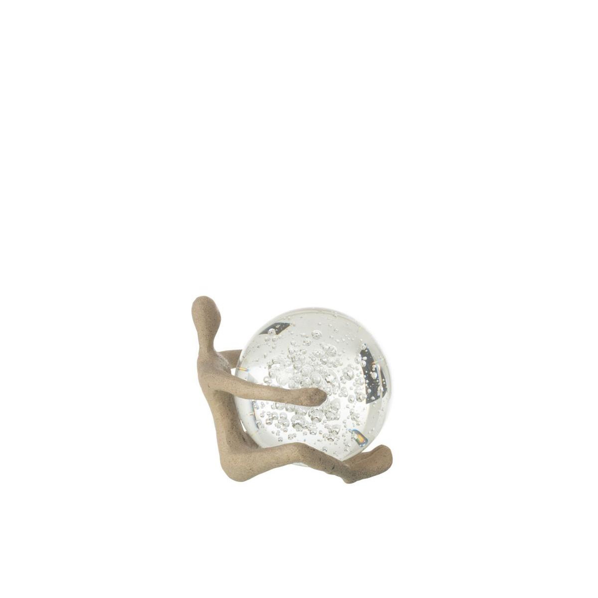 Voir la diapositive 3 : J-LINE Figurine boule cristal  shawn  13cm beige