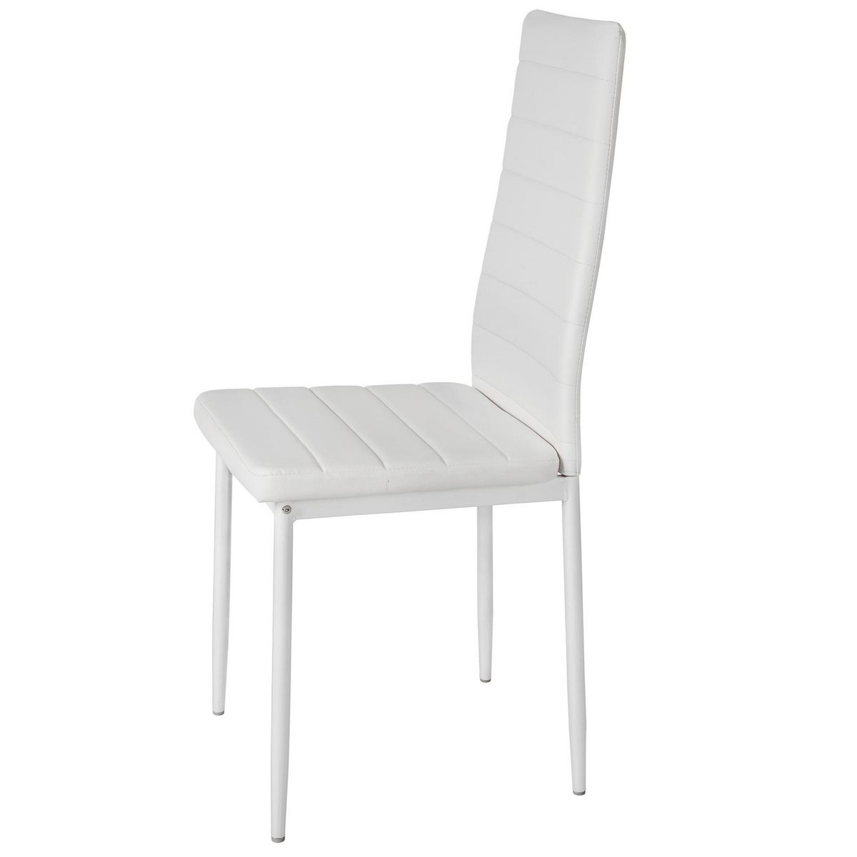 tectake Ensemble de chaises de salle à manger rembourrées avec revêtement aspect cuir blanc Lot de 6