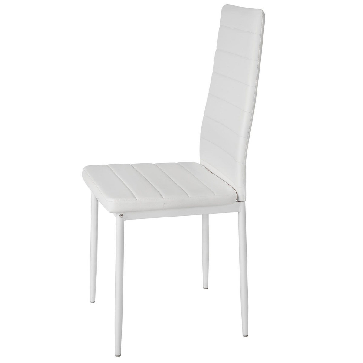 tectake Ensemble de chaises de salle à manger rembourrées avec revêtement aspect cuir blanc Lot de 6