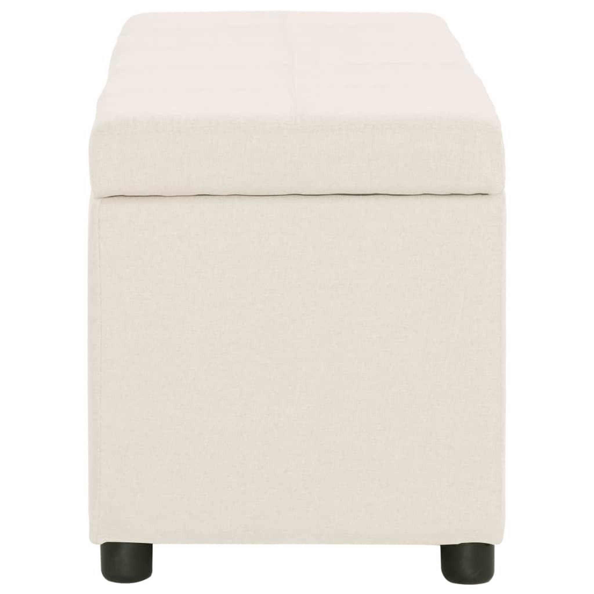 Voir la diapositive 3 : VIDAXL Banc avec compartiment de rangement 116 cm Creme Polyester