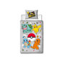 Voir la diapositive 2 : Pokemon Parure de lit réversible - POKEMON - Pikachu et Starter - Gris - Microfibre - 1 housse de couette 140 x 200 cm + 1 taie 63 x 63