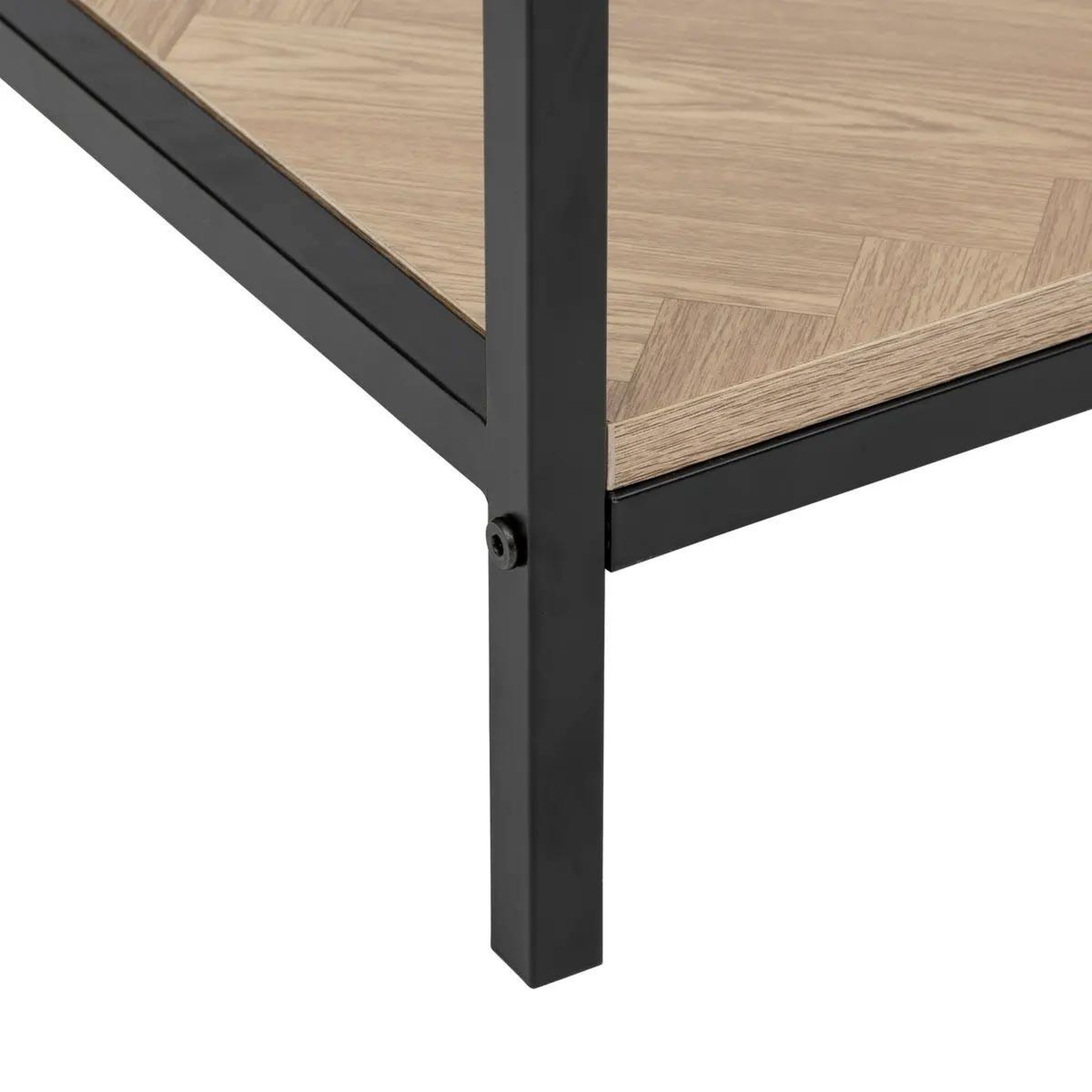Voir la diapositive 5 : FIVE Console 2 tiroirs  chevrons  110cm naturel & noir