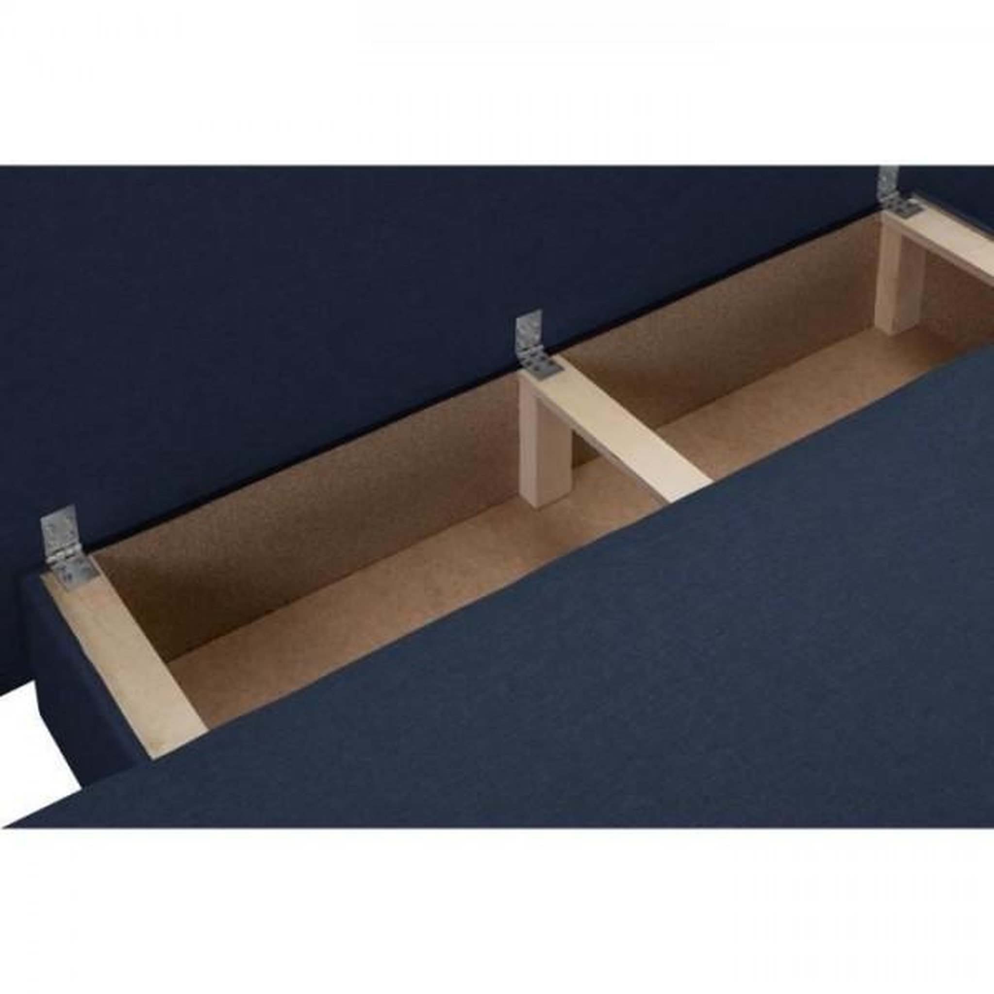 Voir la diapositive 6 : MARKET24 TEIJO Banquette convertible 3 places avec coffre de rangement - Tissu Bleu - L187 x P91 x H82 cm
