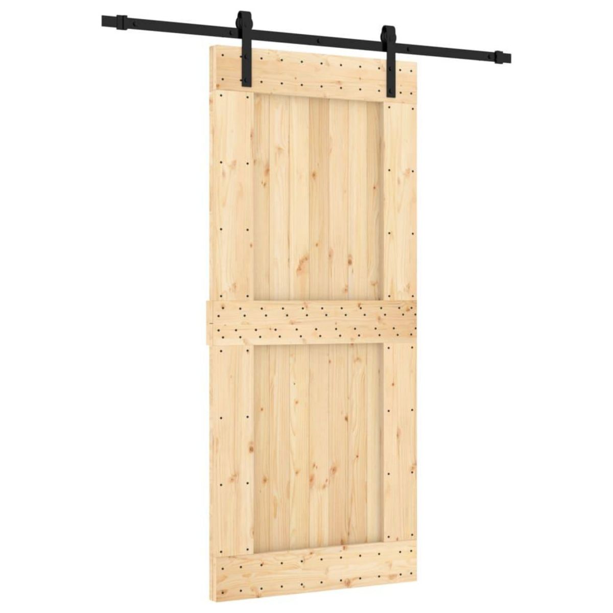VIDAXL Porte coulissante et kit de quincaillerie 90x210 cm pin massif