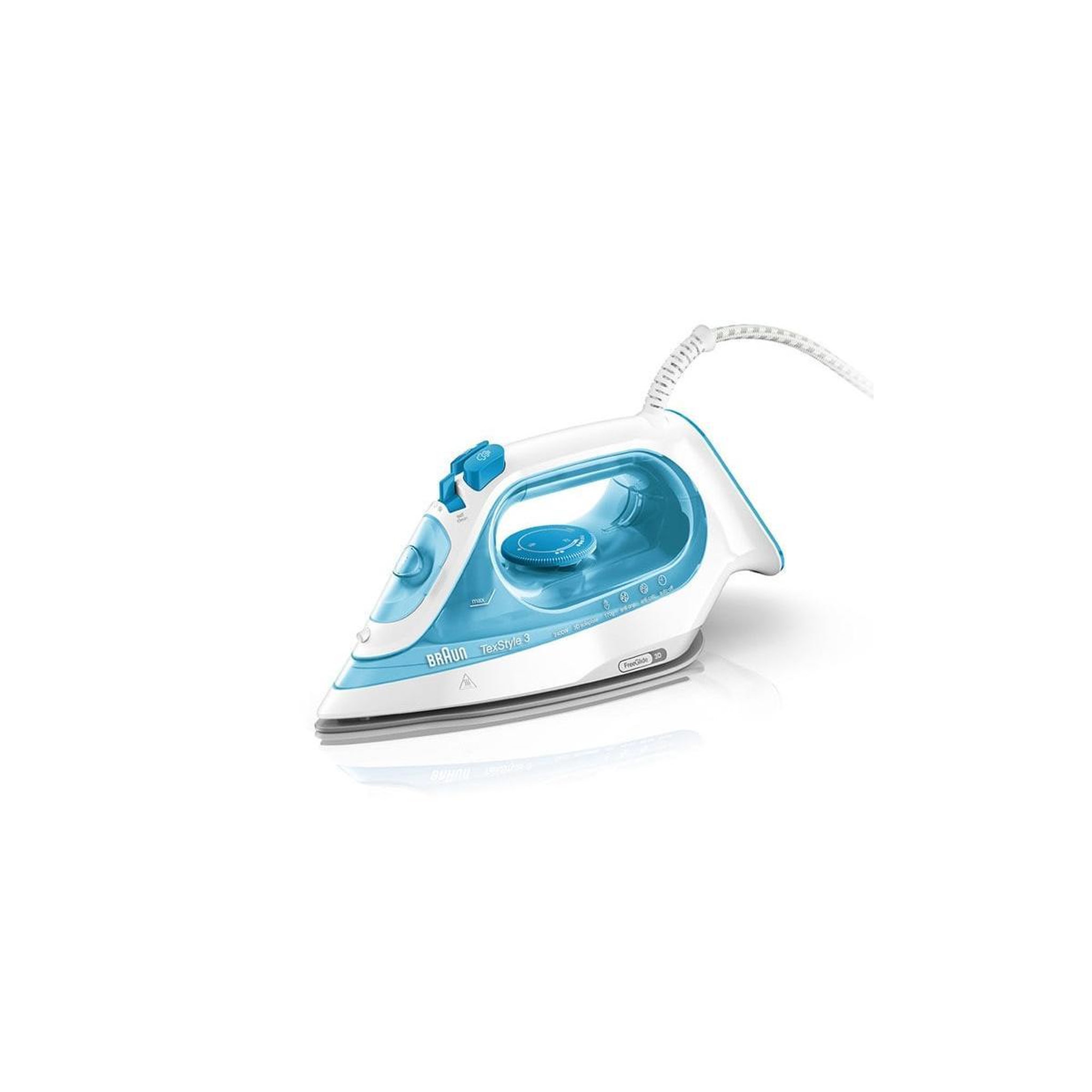Voir la diapositive 2 : BRAUN Fer à repasser Braun 2400 Watts Steam 170 g/min Bleu