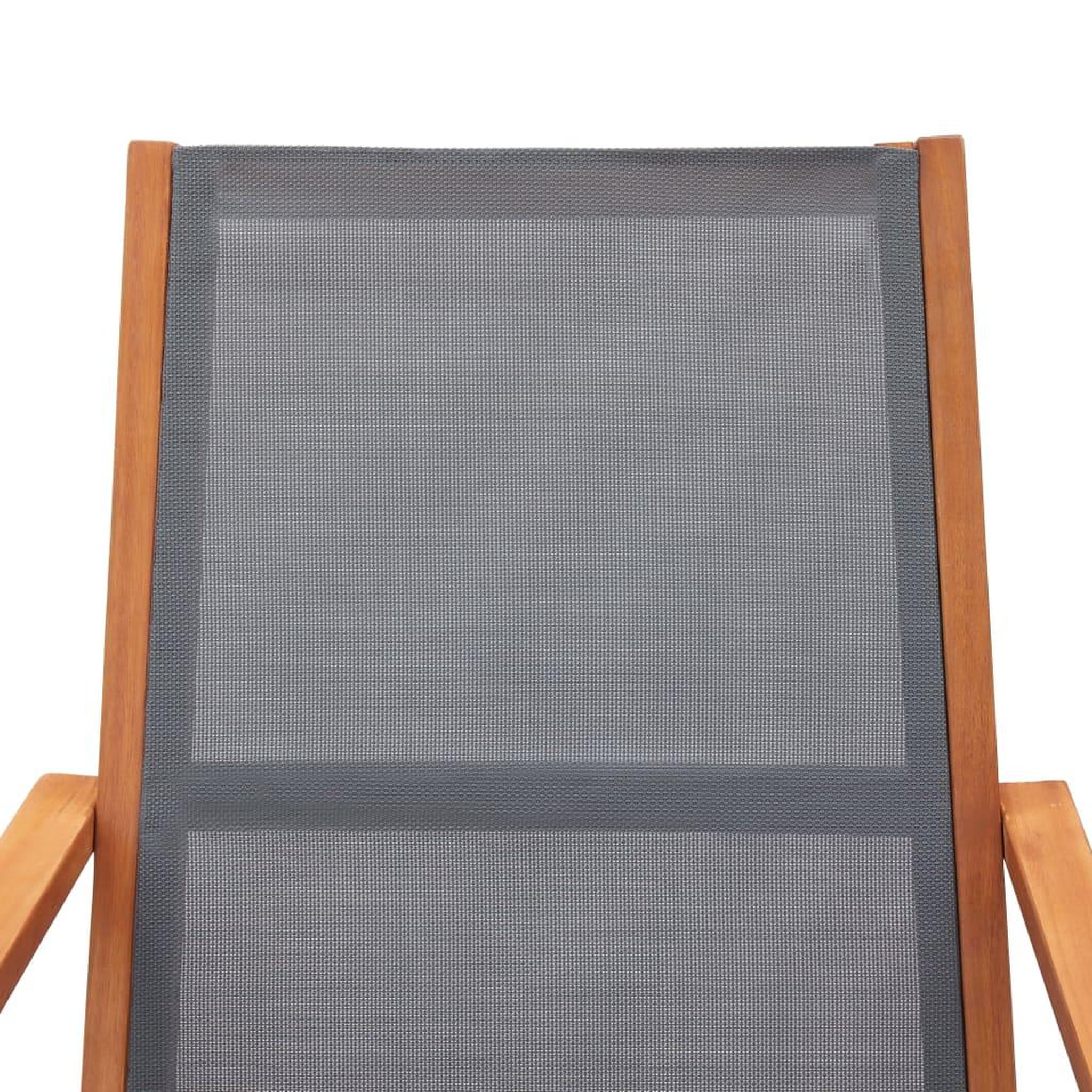 Voir la diapositive 5 : VIDAXL Chaise de jardin Gris Bois d'eucalyptus solide et textilene