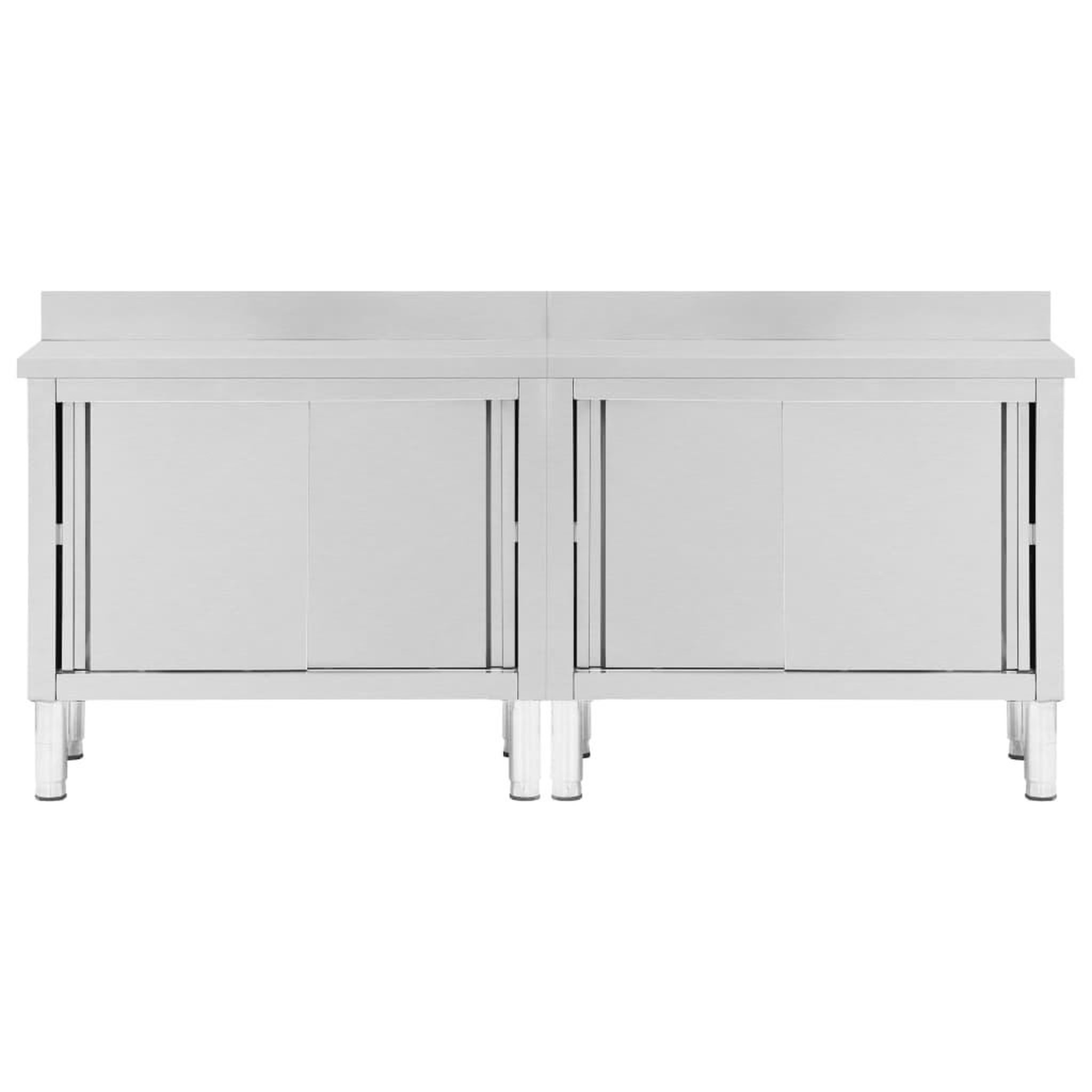 Voir la diapositive 4 : VIDAXL Tables avec portes coulissantes 2 pcs 200x50x(95-97) cm Inox