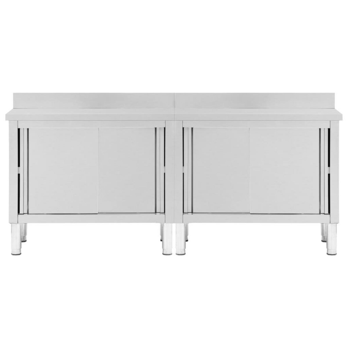 VIDAXL Tables avec portes coulissantes 2 pcs 200x50x(95-97) cm Inox
