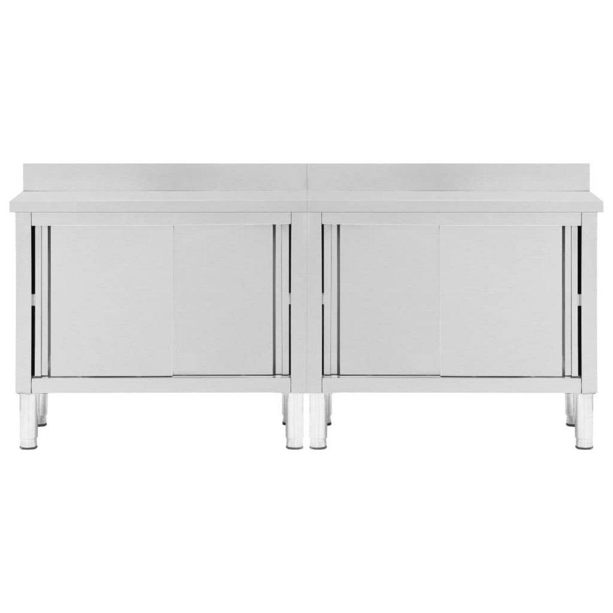 VIDAXL Tables avec portes coulissantes 2 pcs 200x50x(95-97) cm Inox