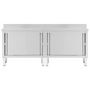 Voir la diapositive 4 : VIDAXL Tables avec portes coulissantes 2 pcs 200x50x(95-97) cm Inox