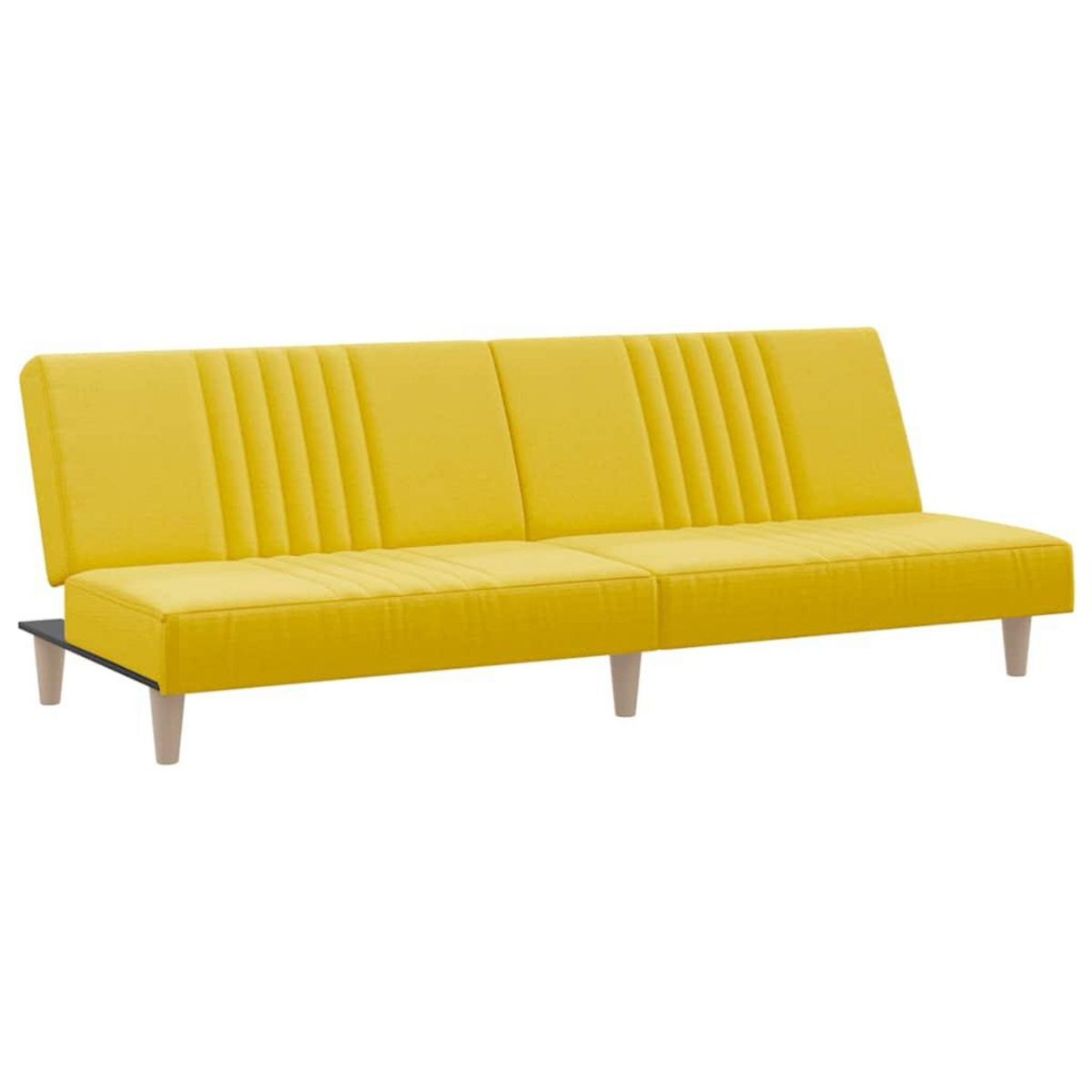 VIDAXL Canape-lit jaune clair tissu