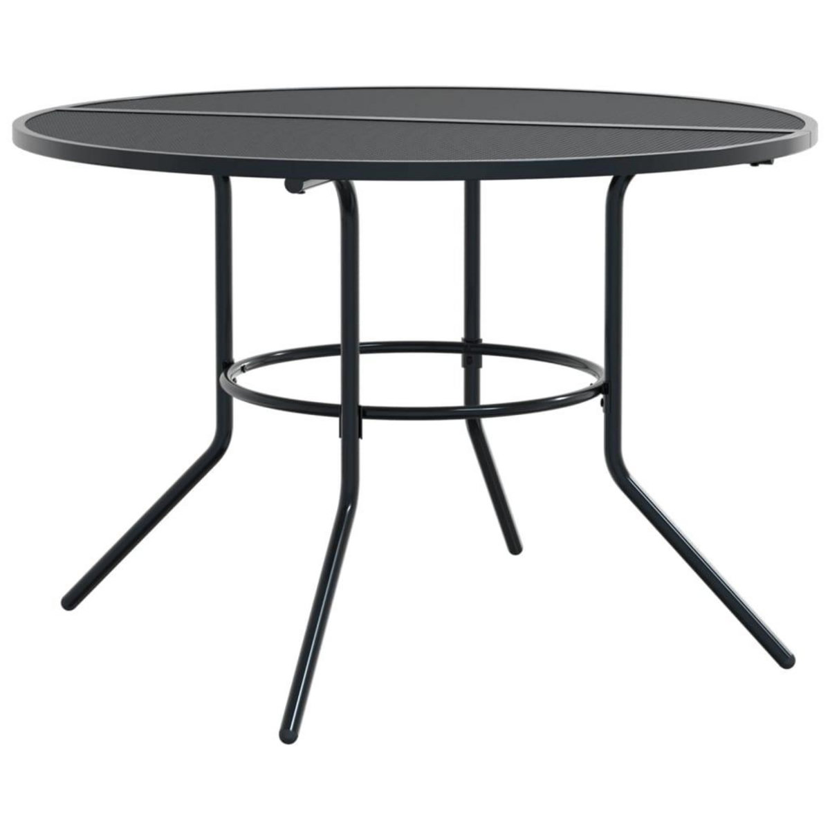 VIDAXL Table de patio ronde anthracite acier enduit de poudre
